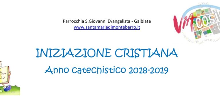 Iniziazione cristiana – anno 2018/2019